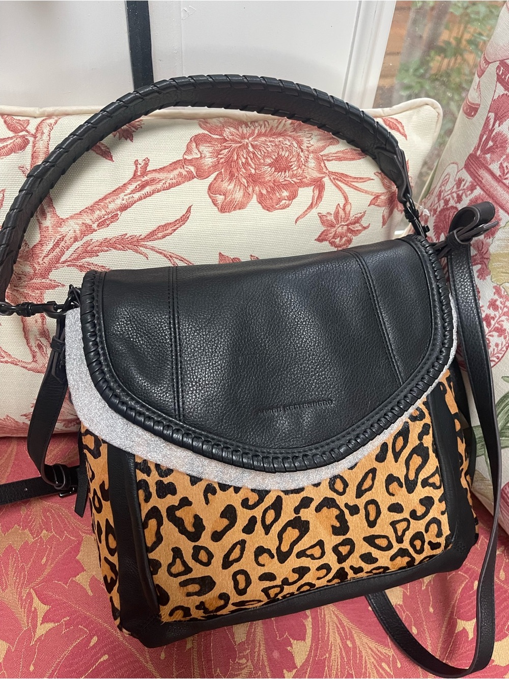 Aimee Kestenberg Black Shoulder Bag with Leopard Print - Picture 7 of 8